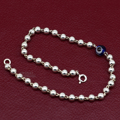 925 sterling silver handmade beaded evil eye bracelet, amazing stylish unisex bracelet 9 inches long jewelry nsbr475 - TRIBAL ORNAMENTS