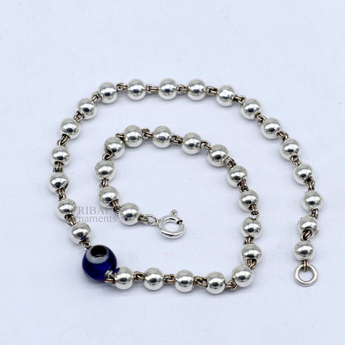 925 sterling silver handmade beaded evil eye bracelet, amazing stylish unisex bracelet 9 inches long jewelry nsbr475 - TRIBAL ORNAMENTS