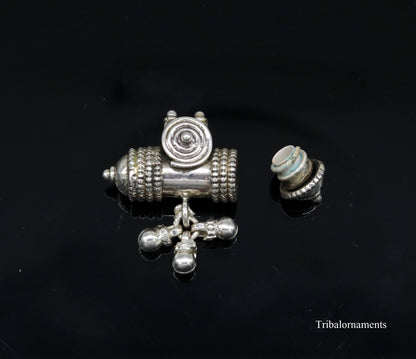 925 sterling silver handmade chitai work amulet pendant, box pendant, container box pendant customized charm jewelry belly dance  nsp384 - TRIBAL ORNAMENTS