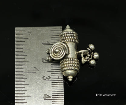 925 sterling silver handmade chitai work amulet pendant, box pendant, container box pendant customized charm jewelry belly dance  nsp384 - TRIBAL ORNAMENTS