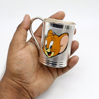 Handmade 925 sterling silver coffee cup and tumbler by TRIBAL ORNAMENTS with intricate tribal designs.