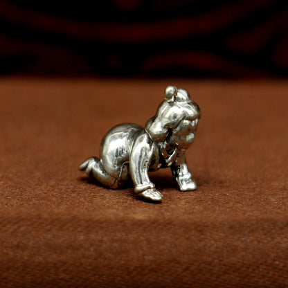 925 Sterling silver handmade custom design Idols Lord Krishna with swing , Bal Gopala Statue figurine, puja articles decorative gift art20 - TRIBAL ORNAMENTS