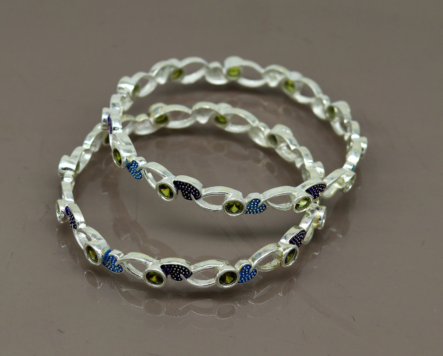 925 sterling silver handmade Customized bangle, gorgeous multicolor stone stone stylish bangle excellent bridesmaid tribal jewelry nba81 - TRIBAL ORNAMENTS