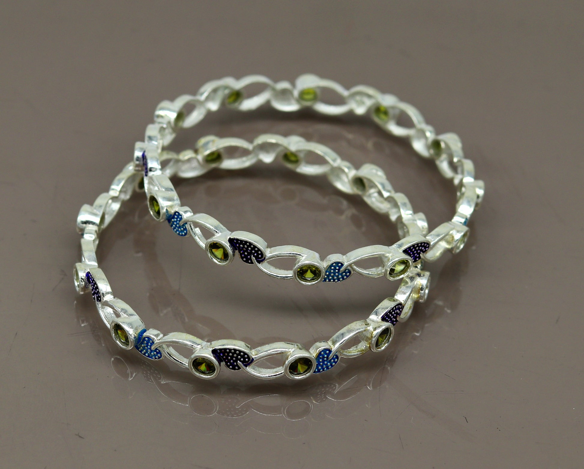 925 sterling silver handmade Customized bangle, gorgeous multicolor stone stone stylish bangle excellent bridesmaid tribal jewelry nba81 - TRIBAL ORNAMENTS