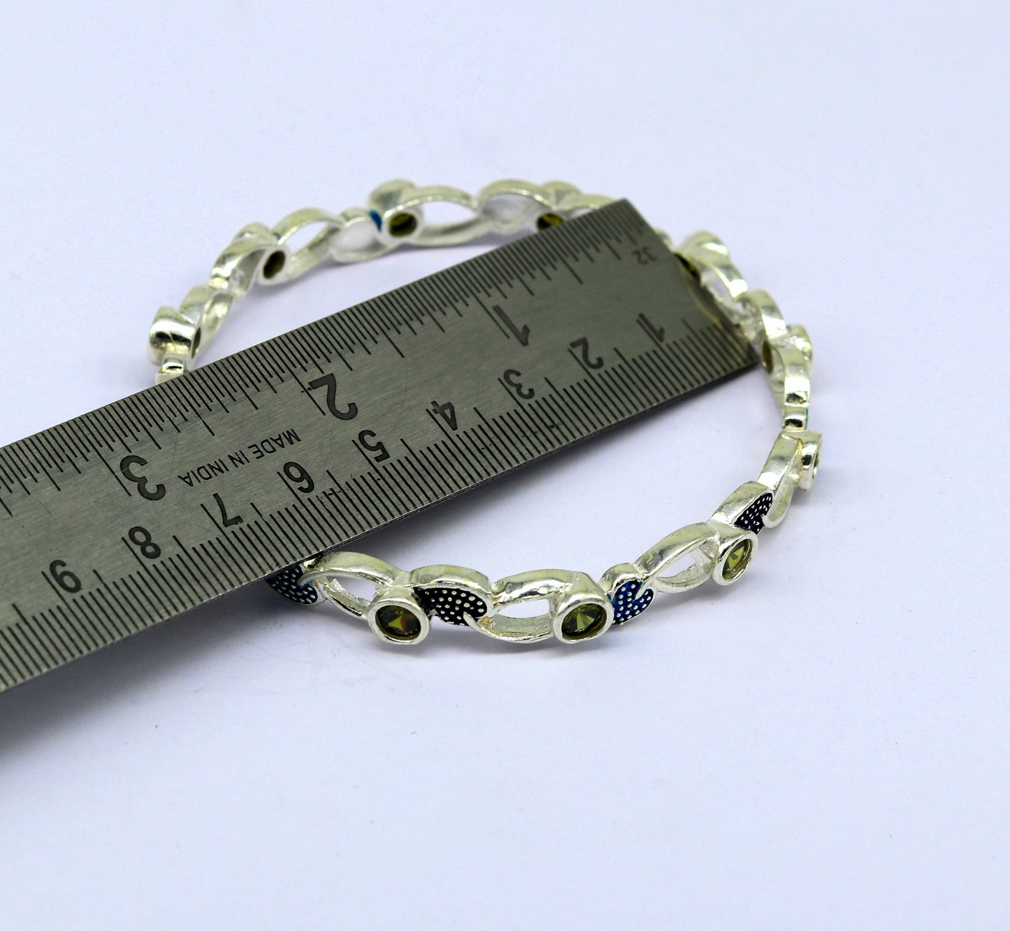 925 sterling silver handmade Customized bangle, gorgeous multicolor stone stone stylish bangle excellent bridesmaid tribal jewelry nba81 - TRIBAL ORNAMENTS