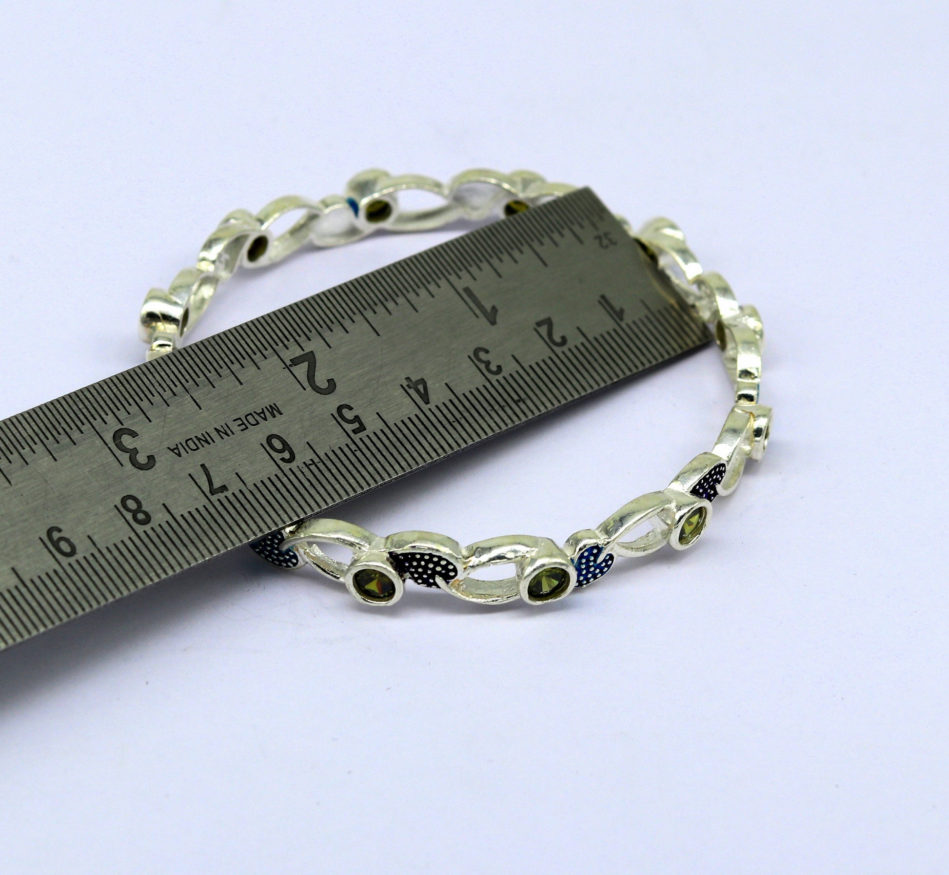925 sterling silver handmade Customized bangle, gorgeous multicolor stone stone stylish bangle excellent bridesmaid tribal jewelry nba81 - TRIBAL ORNAMENTS