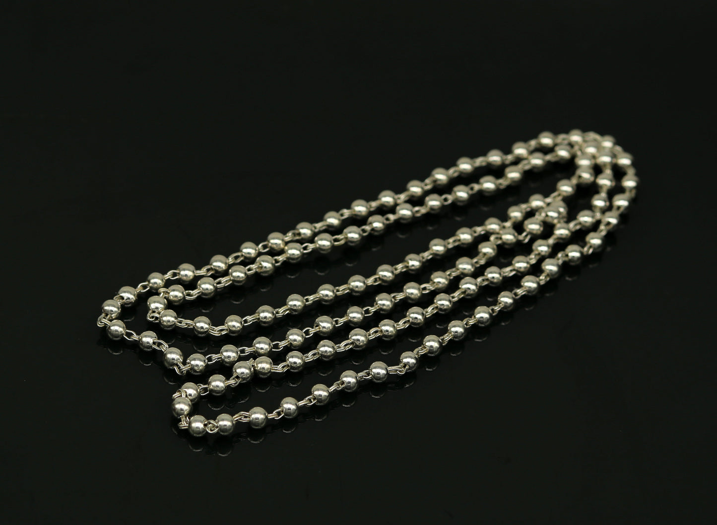 925 sterling silver handmade customized design japp mala, 108 silver beads chanting chain necklace for praying mantra to god ch78 - TRIBAL ORNAMENTS