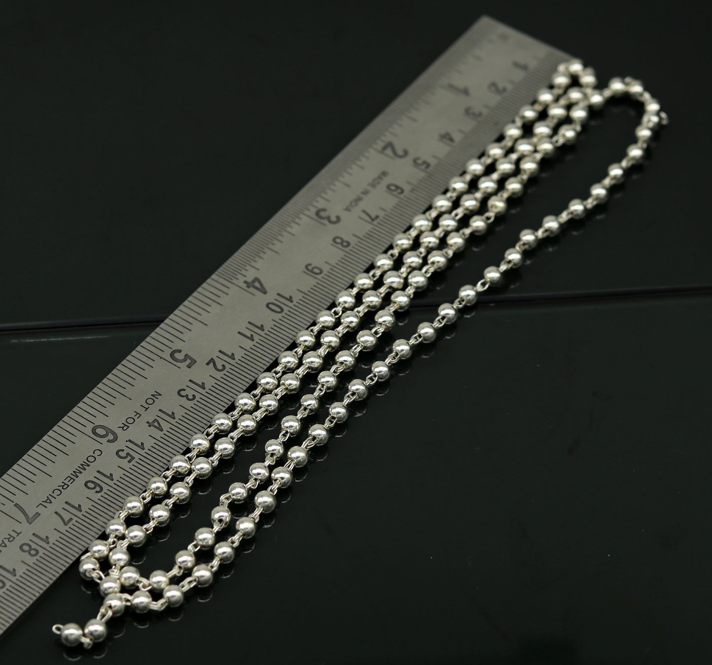 925 sterling silver handmade customized design japp mala, 108 silver beads chanting chain necklace for praying mantra to god ch78 - TRIBAL ORNAMENTS