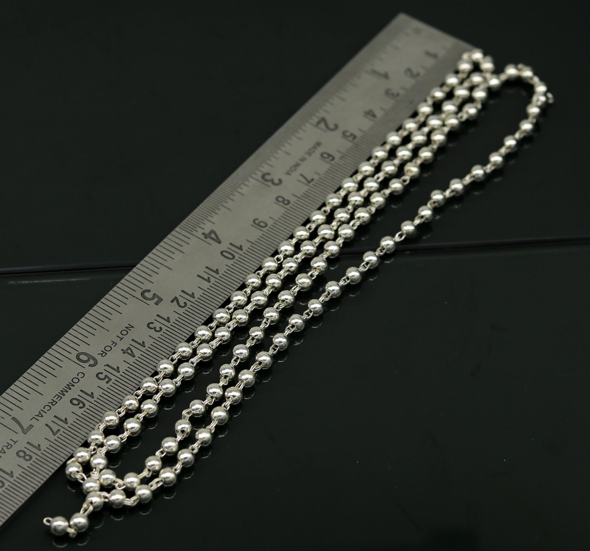 925 sterling silver handmade customized design japp mala, 108 silver beads chanting chain necklace for praying mantra to god ch78 - TRIBAL ORNAMENTS