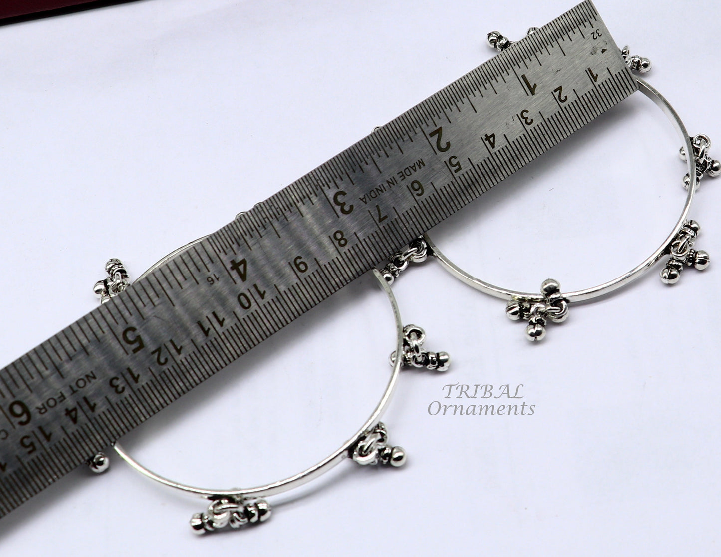 925 sterling silver handmade customized excellent hanging bells bridesmaid bangle bracelet kada, wedding personalized gifting jewelry nba346 - TRIBAL ORNAMENTS