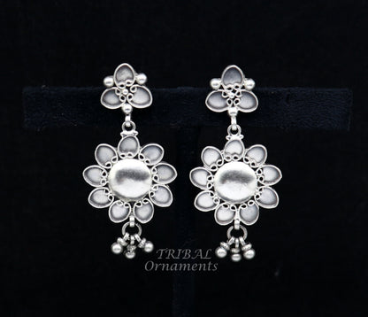 925 Sterling silver handmade customized floral stud earring, Amazing stylish earring, fabulous drop dangle gifting jewelry s1039 - TRIBAL ORNAMENTS