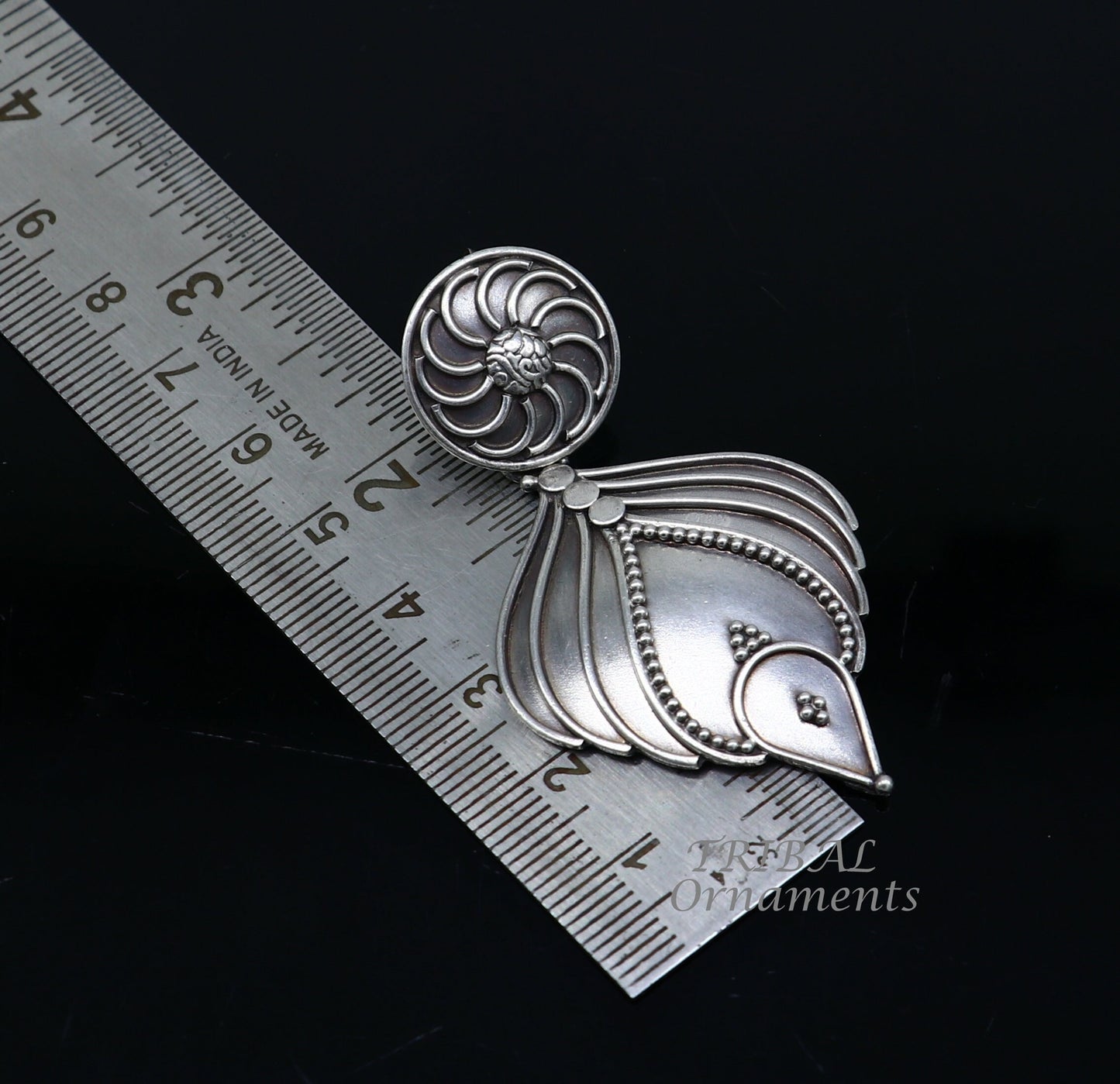 925 Sterling silver handmade customized stud earring, Amazing leaf design earring, fabulous drop dangle Ethnic tribal gifting jewelry s1098 - TRIBAL ORNAMENTS