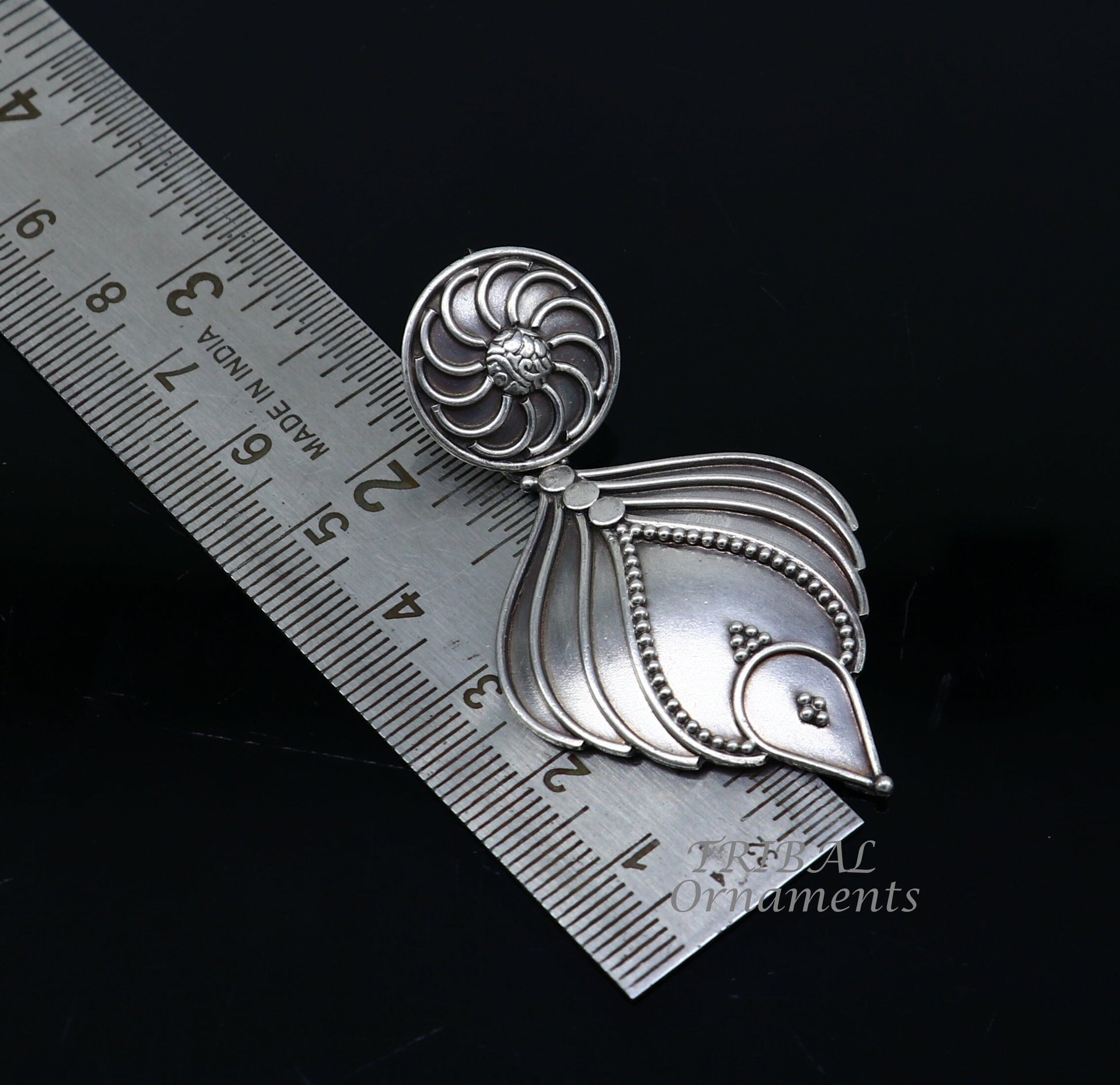 925 Sterling silver handmade customized stud earring, Amazing leaf design earring, fabulous drop dangle Ethnic tribal gifting jewelry s1098 - TRIBAL ORNAMENTS