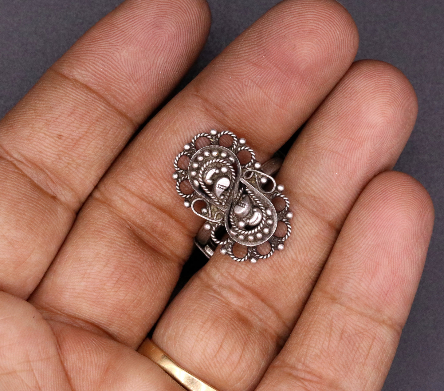 925 sterling silver handmade customized vintage design oxidized adjustable ring, band tribal belly dance personalized gift jewelry sr41 - TRIBAL ORNAMENTS