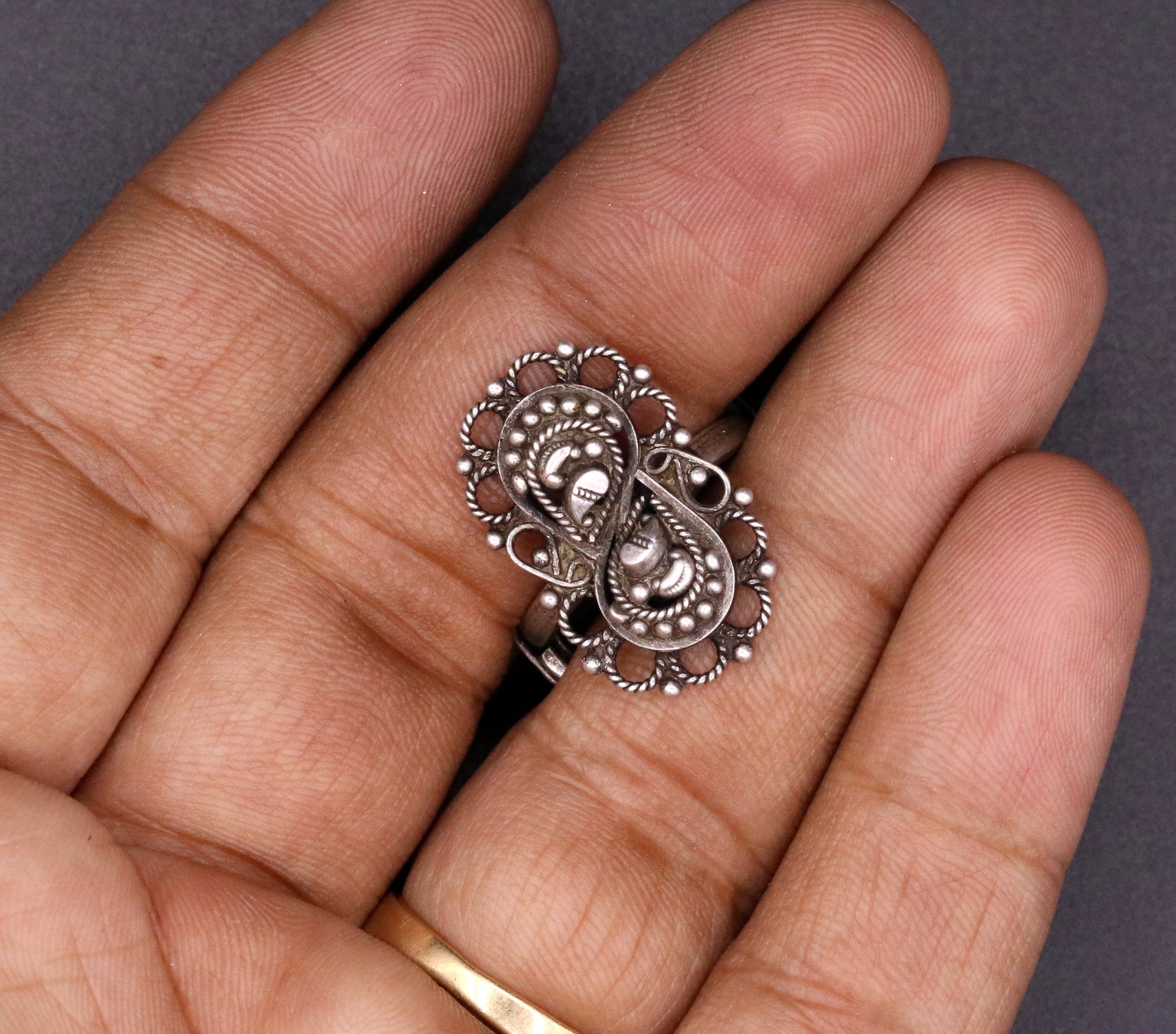 925 sterling silver handmade customized vintage design oxidized adjustable ring, band tribal belly dance personalized gift jewelry sr41 - TRIBAL ORNAMENTS