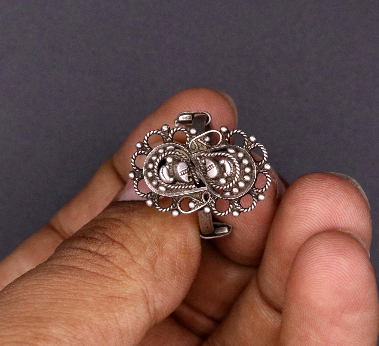 925 sterling silver handmade customized vintage design oxidized adjustable ring, band tribal belly dance personalized gift jewelry sr41 - TRIBAL ORNAMENTS