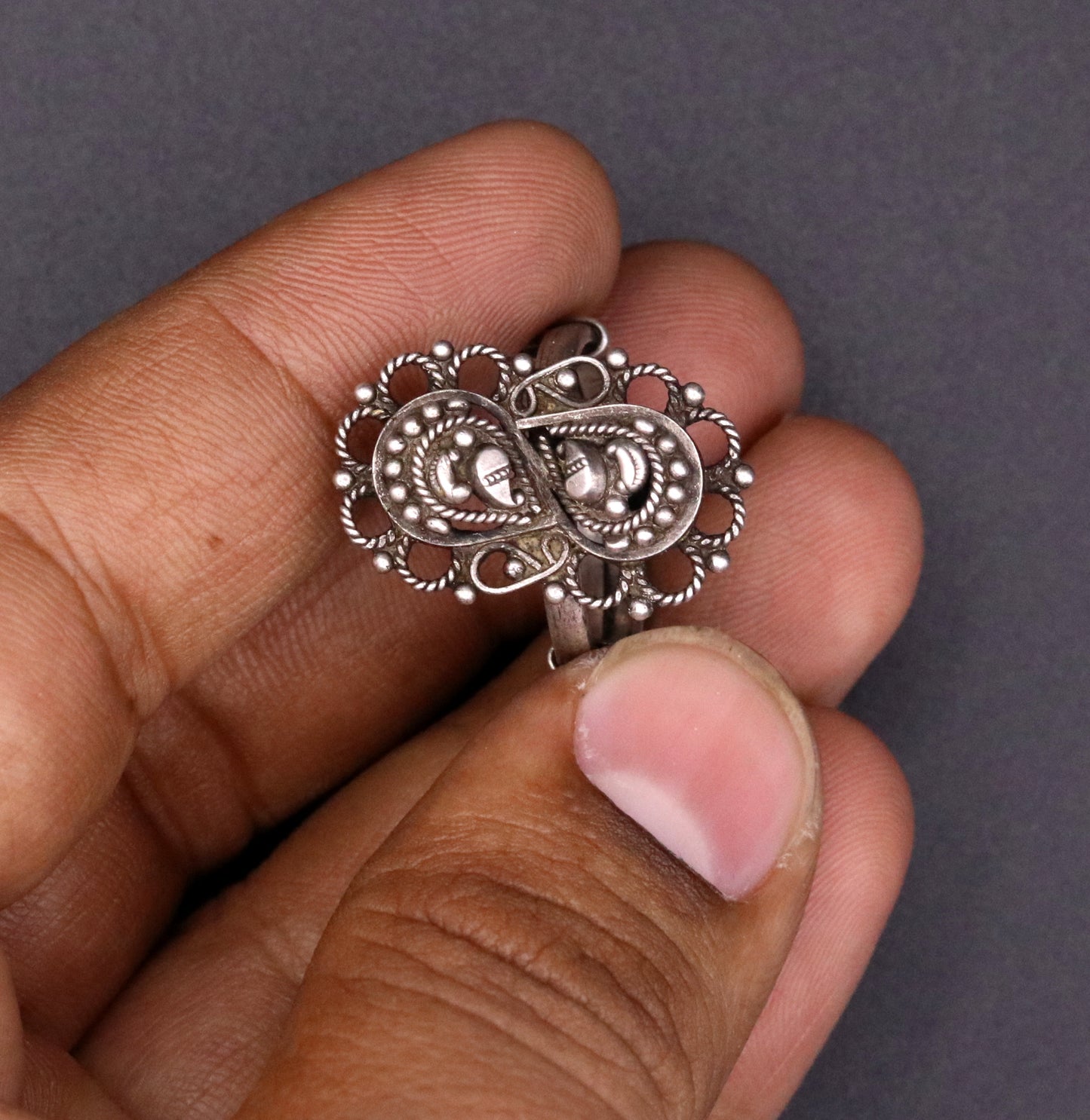 925 sterling silver handmade customized vintage design oxidized adjustable ring, band tribal belly dance personalized gift jewelry sr41 - TRIBAL ORNAMENTS