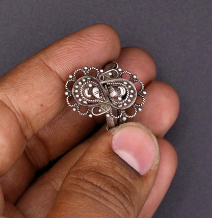 925 sterling silver handmade customized vintage design oxidized adjustable ring, band tribal belly dance personalized gift jewelry sr41 - TRIBAL ORNAMENTS