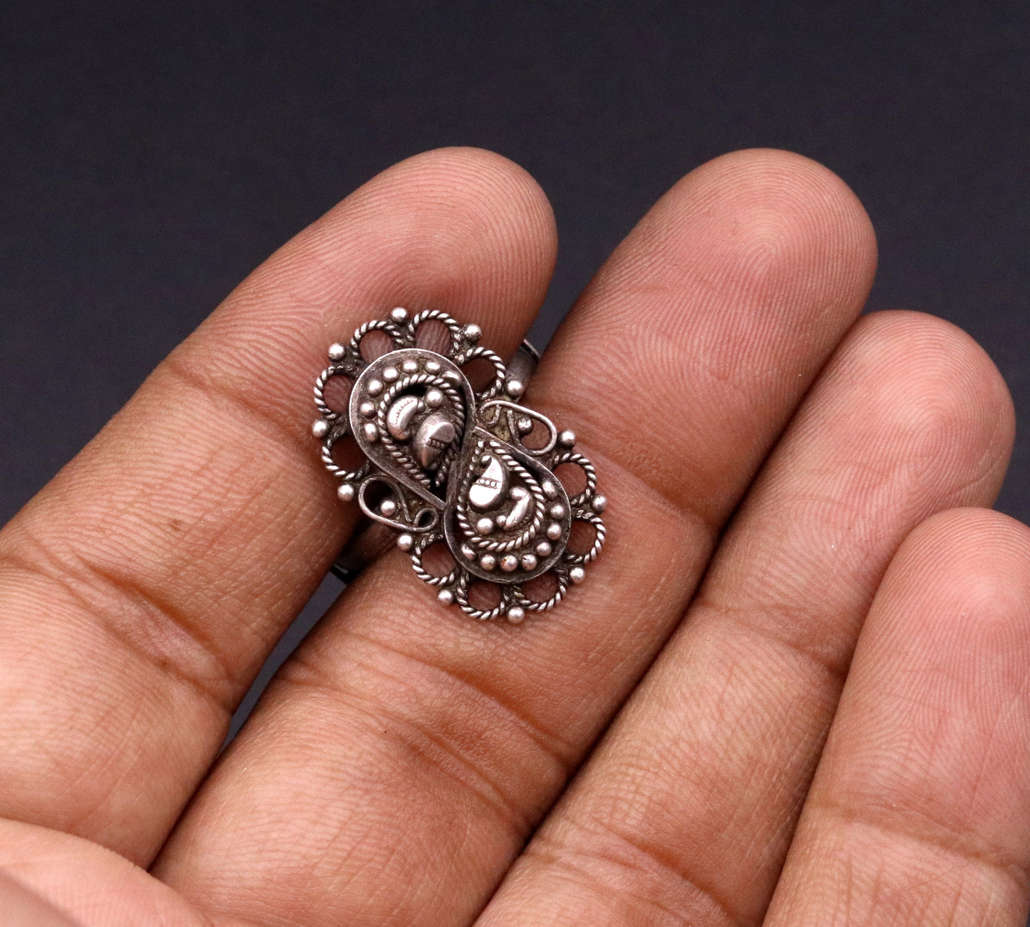 925 sterling silver handmade customized vintage design oxidized adjustable ring, band tribal belly dance personalized gift jewelry sr41 - TRIBAL ORNAMENTS