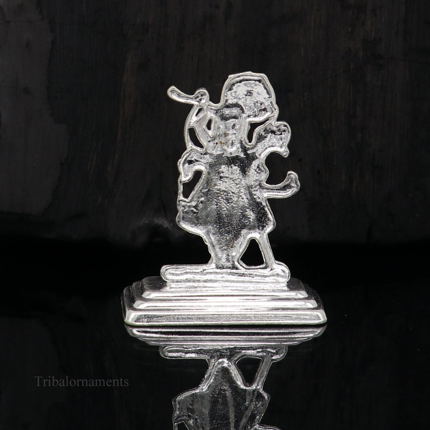 Sterling silver handmade design Indian Idols Lord krishna  Shrinathji statue figurine, puja articles decorative gift diwali puja art50 - TRIBAL ORNAMENTS