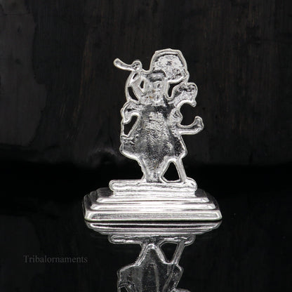 Sterling silver handmade design Indian Idols Lord krishna  Shrinathji statue figurine, puja articles decorative gift diwali puja art50 - TRIBAL ORNAMENTS