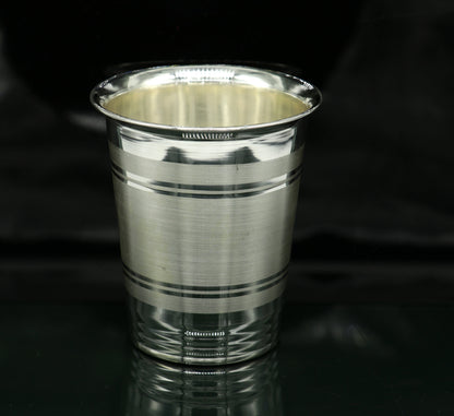 925 sterling silver handmade baby water or milk glass cup by Tribal Ornaments, elegant silver utensil for baby feeding.