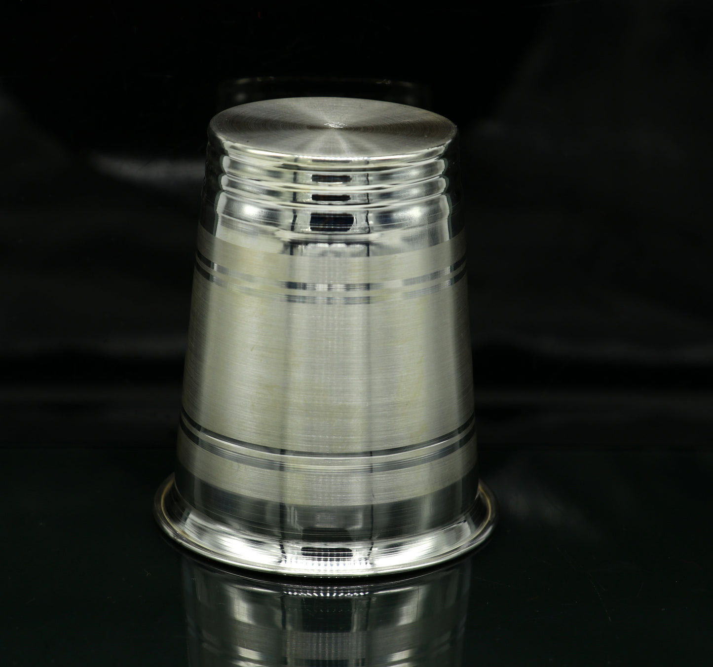 925 sterling silver handmade baby food cup with water or milk glass design, by TRIBAL ORNAMENTS, ideal for gifting.