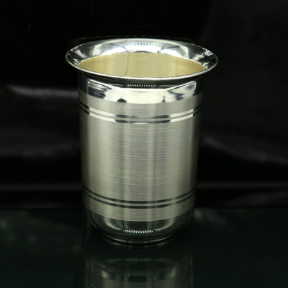 925 sterling silver handmade design water or milk glass cup for baby food, best gifting idea, silver utensils, silver kitchen article sv167 - TRIBAL ORNAMENTS