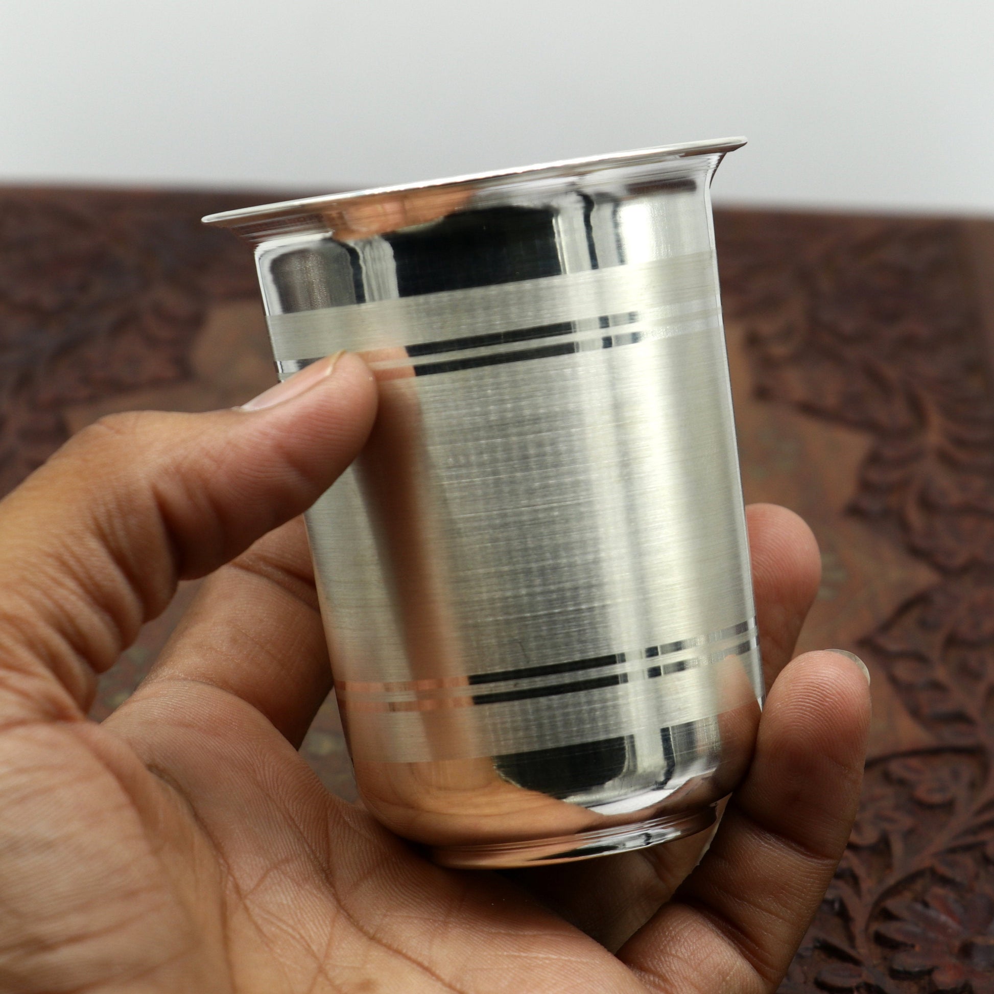 925 sterling silver handmade design water or milk glass cup for baby food, best gifting idea, silver utensils, silver kitchen article sv167 - TRIBAL ORNAMENTS