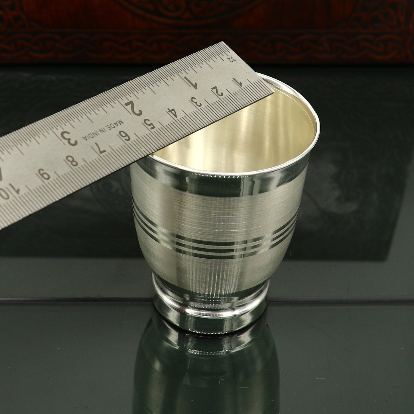 925 sterling silver handmade design water or milk glass cup for baby food, best gifting idea, silver utensils, silver kitchen article sv169 - TRIBAL ORNAMENTS