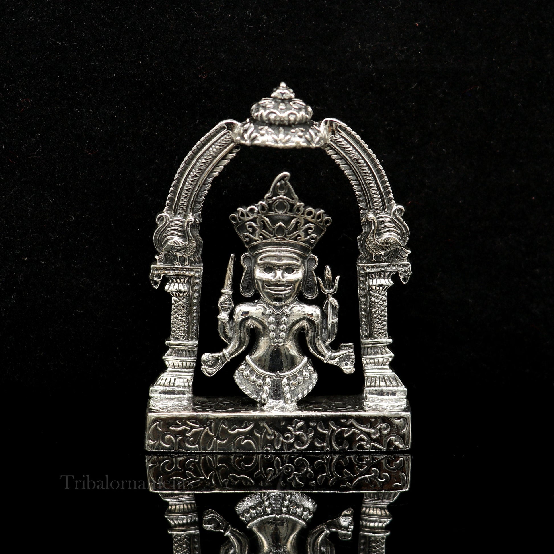 925 sterling silver handmade Divine Hindu deity Nakado Bhairwa or Nakoda bheruji parshvanath divine jain Statue Sculpture figurine puja article art170 - TRIBAL ORNAMENTS