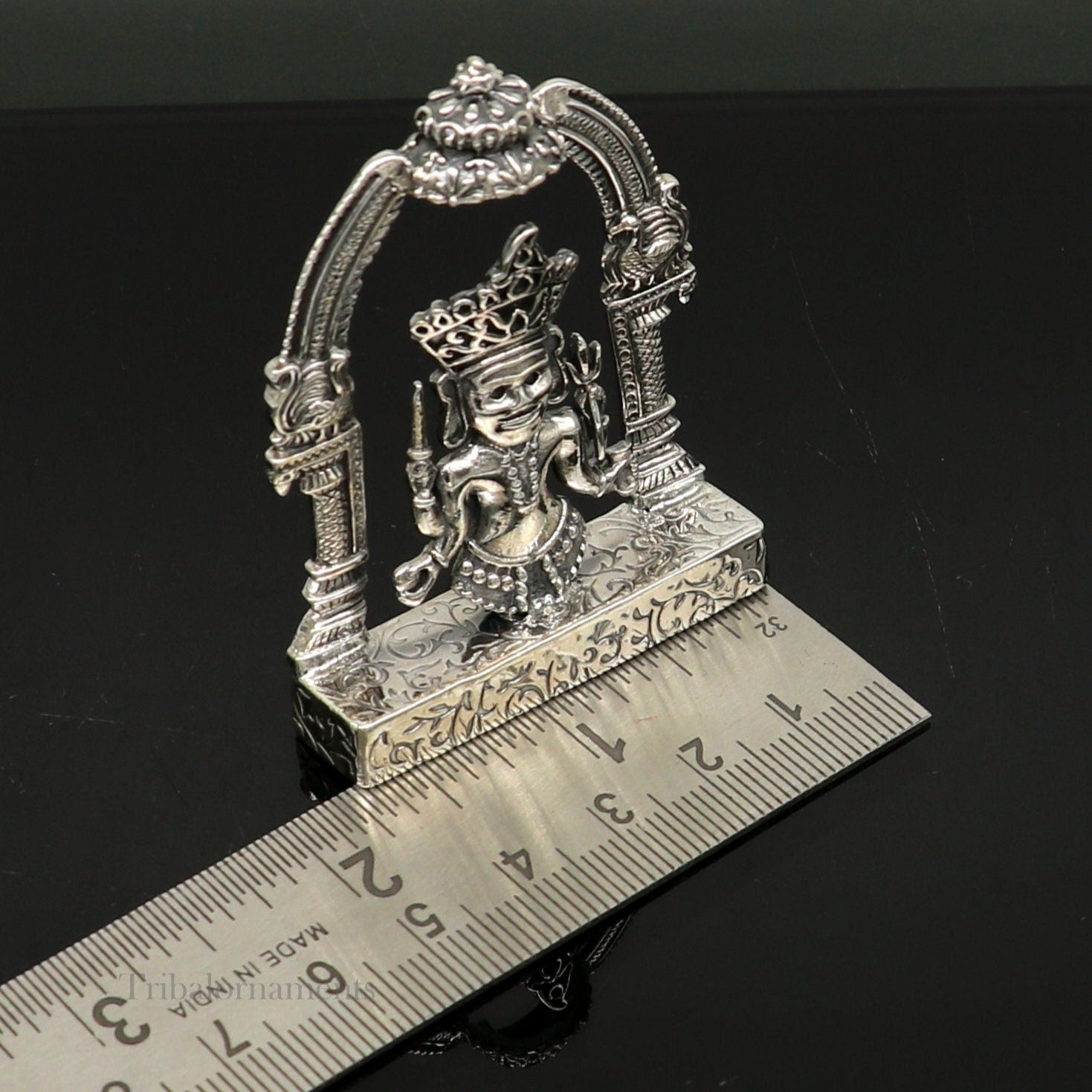 925 sterling silver handmade Divine Hindu deity Nakado Bhairwa or Nakoda bheruji parshvanath divine jain Statue Sculpture figurine puja article art170 - TRIBAL ORNAMENTS