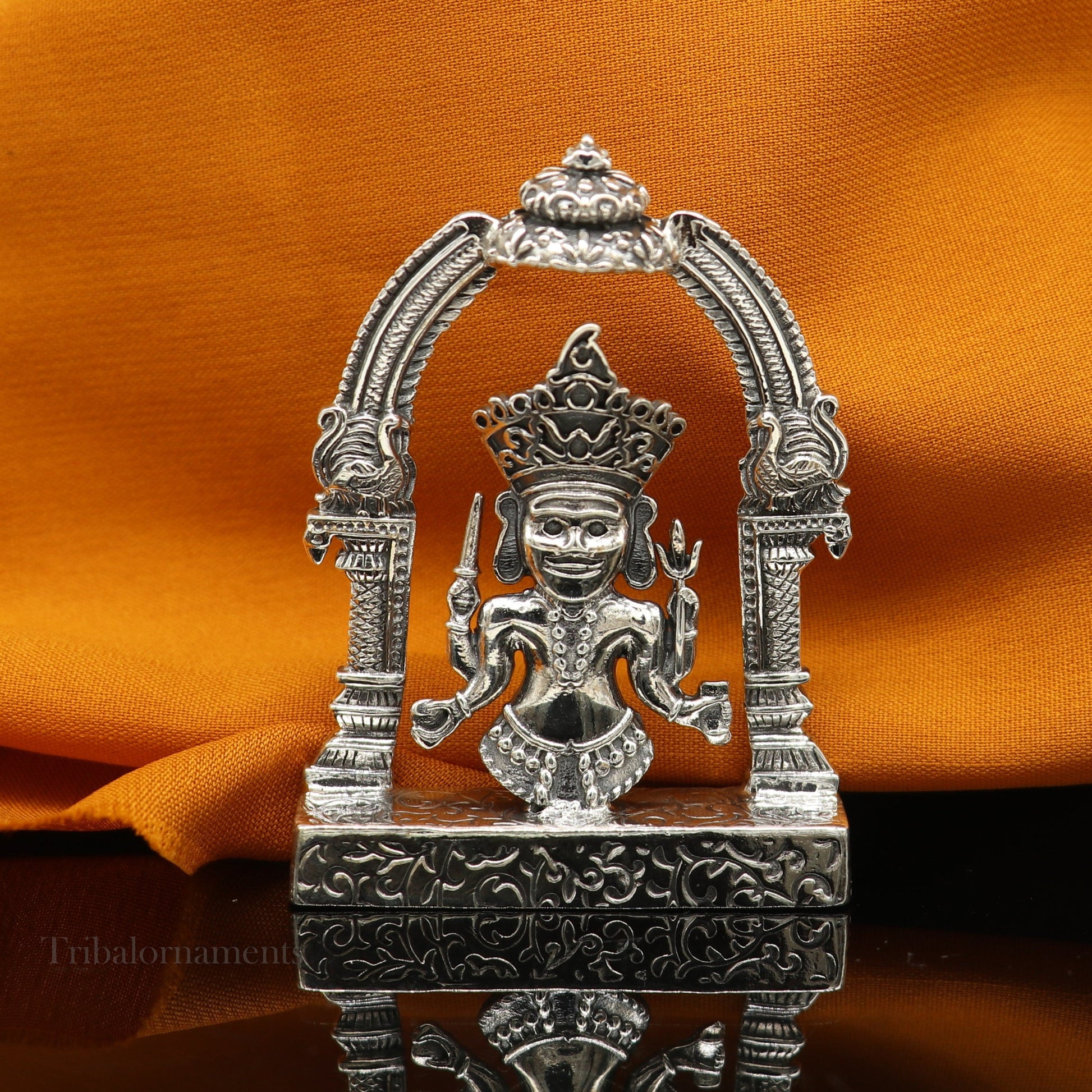 925 sterling silver handmade Divine Hindu deity Nakado Bhairwa or Nakoda bheruji parshvanath divine jain Statue Sculpture figurine puja article art170 - TRIBAL ORNAMENTS