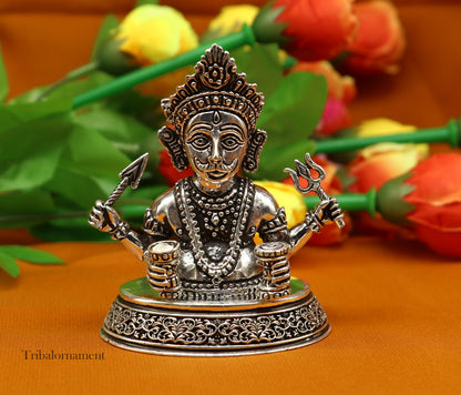 925 sterling silver handmade Divine Hindu god idol Nakado Bhairwa / Nakoda bheruji divine jain Statue Sculpture figurine puja article art225 - TRIBAL ORNAMENTS