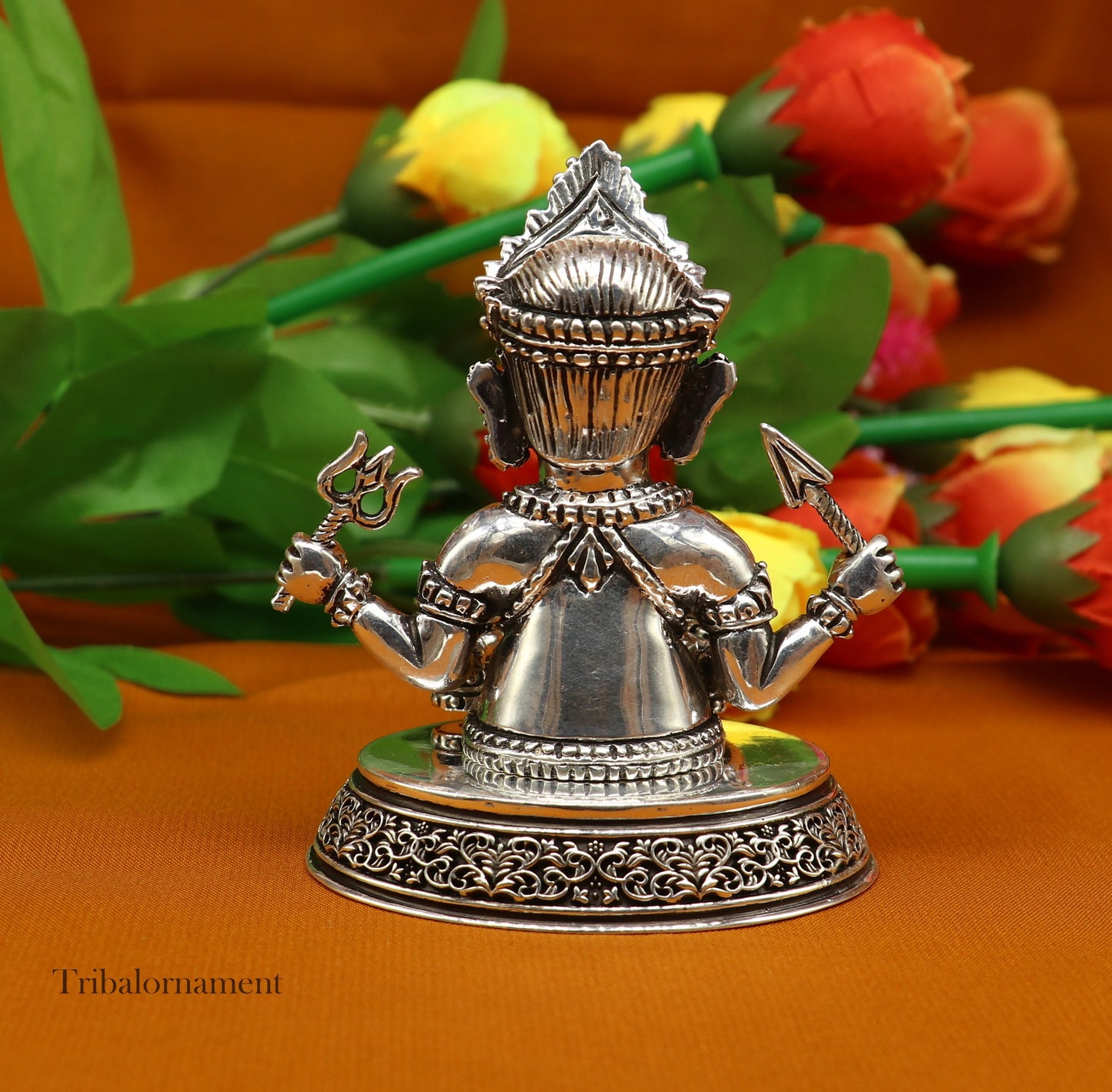 925 sterling silver handmade Divine Hindu god idol Nakado Bhairwa / Nakoda bheruji divine jain Statue Sculpture figurine puja article art225 - TRIBAL ORNAMENTS
