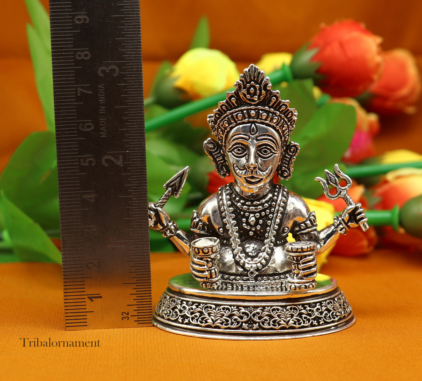 925 sterling silver handmade Divine Hindu god idol Nakado Bhairwa / Nakoda bheruji divine jain Statue Sculpture figurine puja article art225 - TRIBAL ORNAMENTS