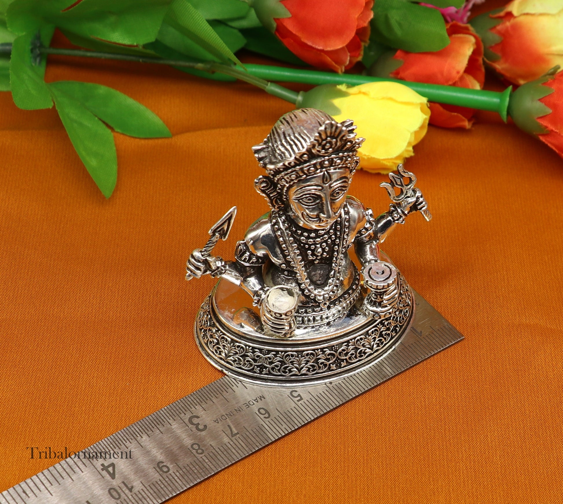 925 sterling silver handmade Divine Hindu god idol Nakado Bhairwa / Nakoda bheruji divine jain Statue Sculpture figurine puja article art225 - TRIBAL ORNAMENTS