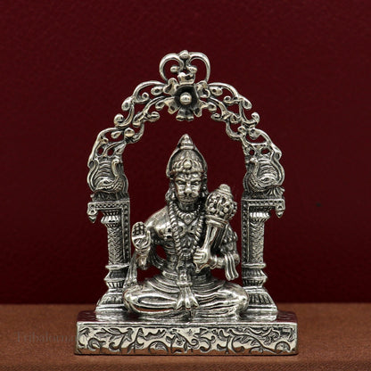 925 sterling silver handmade Divine Hindu god Lord Hanuman blessing Statue, amazing designer Divine Sculpture figurine puja article art162 - TRIBAL ORNAMENTS