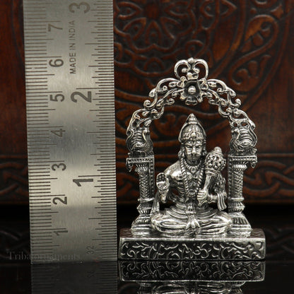 925 sterling silver handmade Divine Hindu god Lord Hanuman blessing Statue, amazing designer Divine Sculpture figurine puja article art162 - TRIBAL ORNAMENTS
