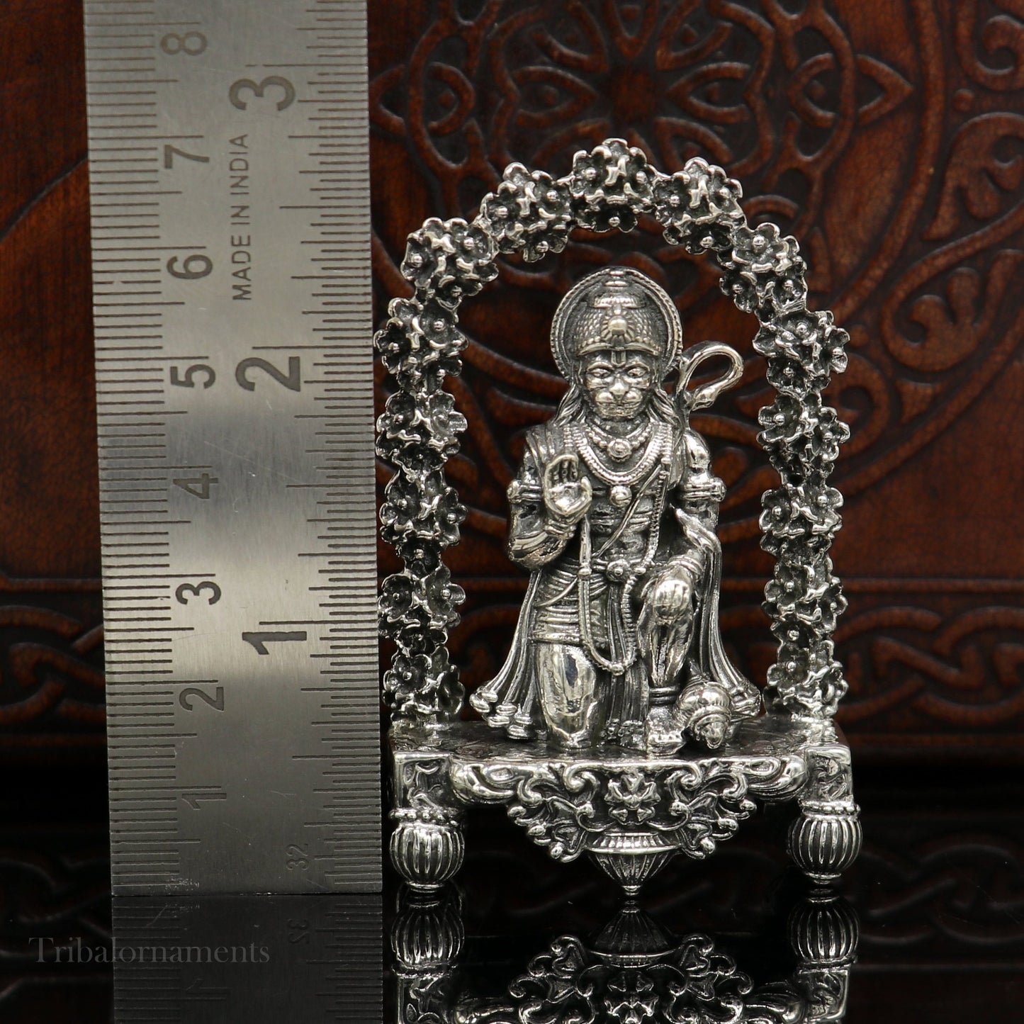 925 sterling silver handmade Divine Hindu god Lord Hanuman blessing Statue, amazing designer Divine Sculpture figurine puja article art166 - TRIBAL ORNAMENTS