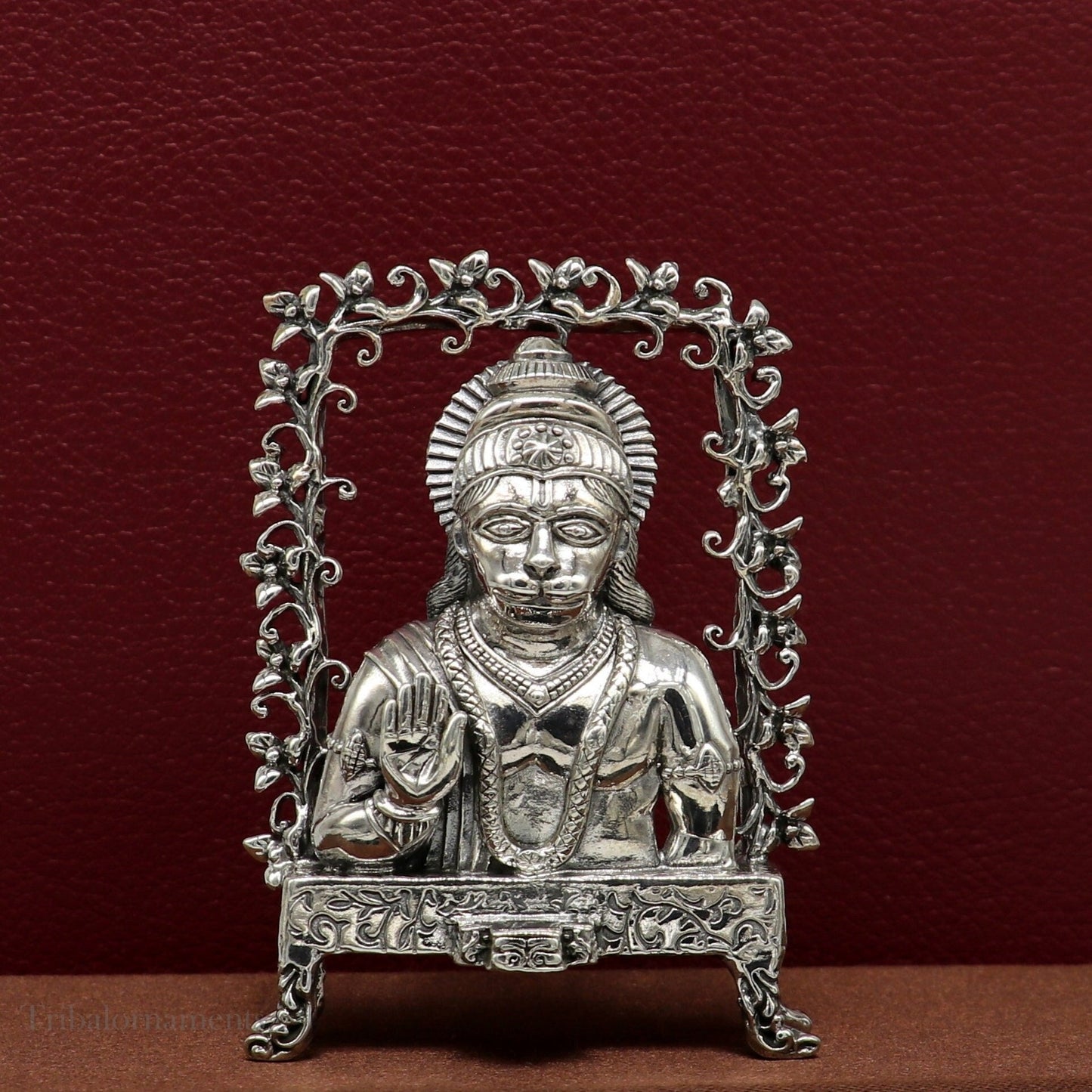 925 sterling silver handmade Divine Hindu god Lord Hanuman blessing Statue, amazing designer Divine Sculpture figurine puja article art169 - TRIBAL ORNAMENTS