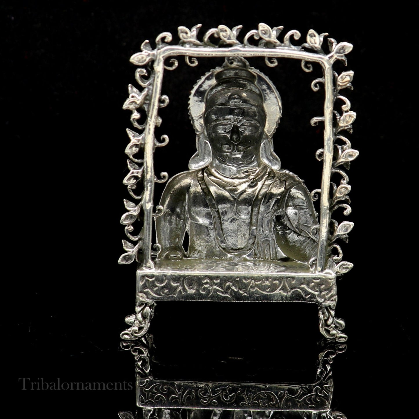 925 sterling silver handmade Divine Hindu god Lord Hanuman blessing Statue, amazing designer Divine Sculpture figurine puja article art169 - TRIBAL ORNAMENTS