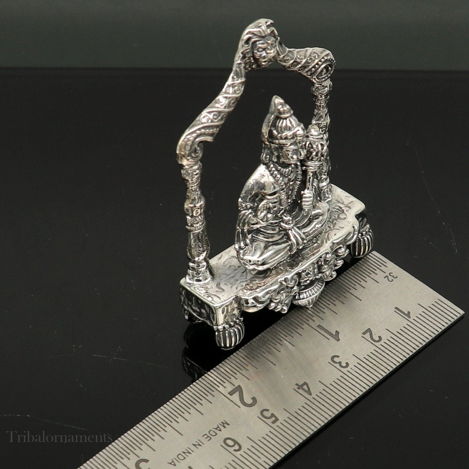 925 sterling silver handmade Divine Hindu god Lord Hanuman blessing Statue, amazing designer Divine Sculpture figurine puja article art171 - TRIBAL ORNAMENTS