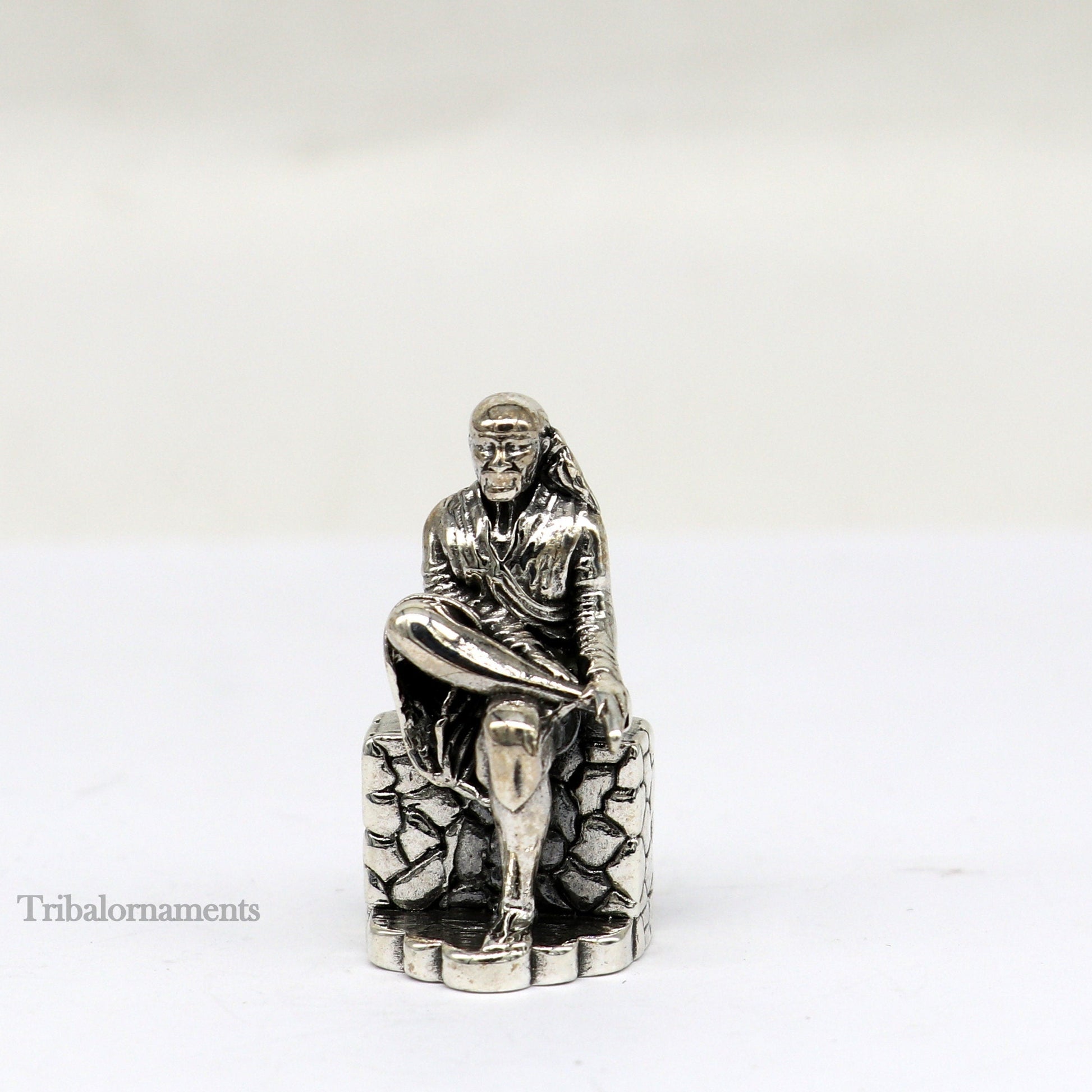 925 sterling silver handmade Divine Hindu idol deity Sai Baba statue murti divine Statue Sculpture figurine puja article gifting art155 - TRIBAL ORNAMENTS
