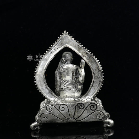 925 sterling silver handmade Divine idol deity Sai Baba mini temple statue murti Statue Sculpture figurine puja article gifting art654 - TRIBAL ORNAMENTS