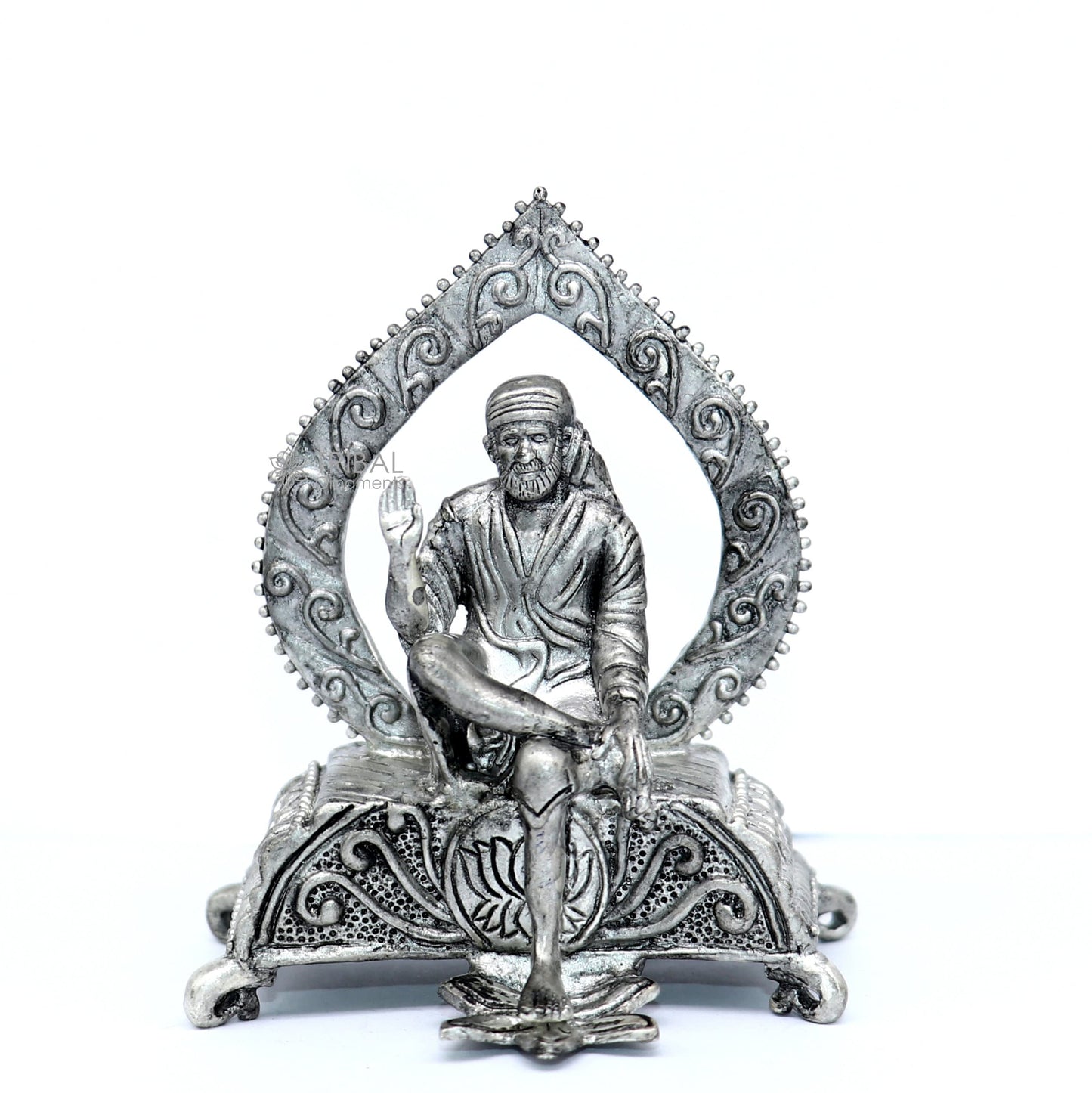925 sterling silver handmade Divine idol deity Sai Baba mini temple statue murti Statue Sculpture figurine puja article gifting art654 - TRIBAL ORNAMENTS