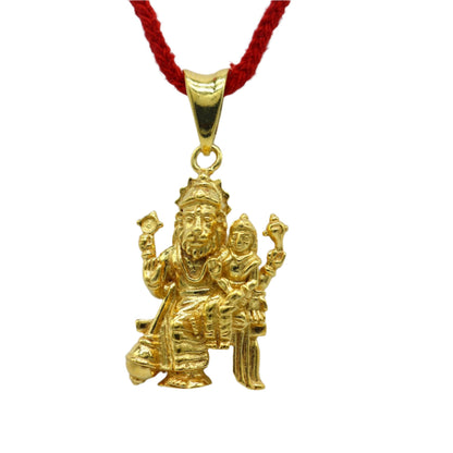 925 sterling silver Vishnu with Laxmi Narsimha pendant, handmade unisex jewelry featuring detailed divine deity design.