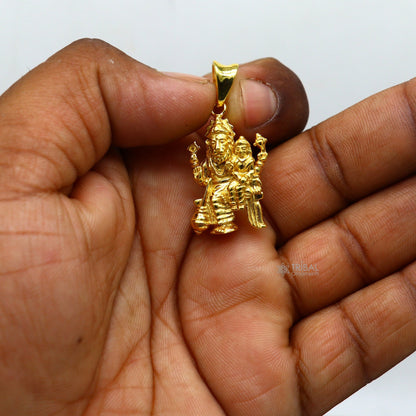 925 sterling silver Vishnu with Laxmi Narsimha pendant, handmade unisex personalized jewelry by Tribal Ornaments.