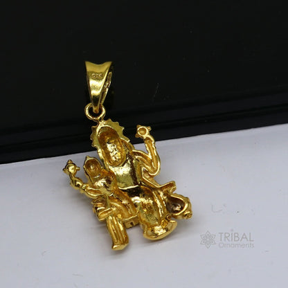 925 sterling silver Vishnu with Laxmi Narsimha pendant, handmade unisex religious jewelry by TRIBAL ORNAMENTS.