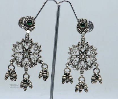 925 Sterling silver handmade drop dangle stud earring, excellent customized brides girls wedding stylish jewelry gifting earrings  s963 - TRIBAL ORNAMENTS